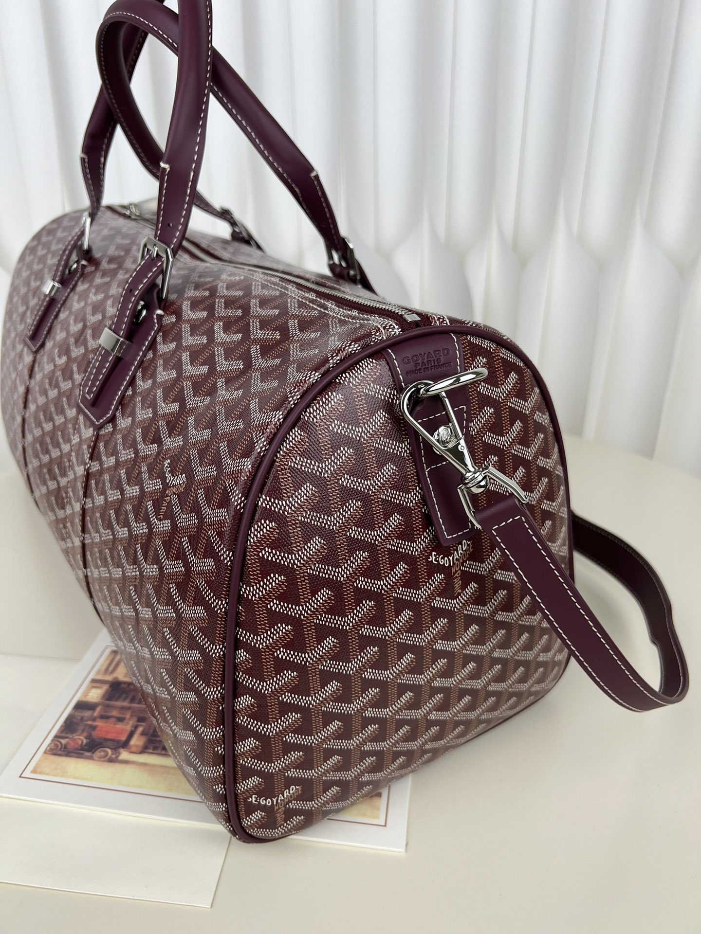 Replica Goyard Boston 45 bag Burgundy - Image 14