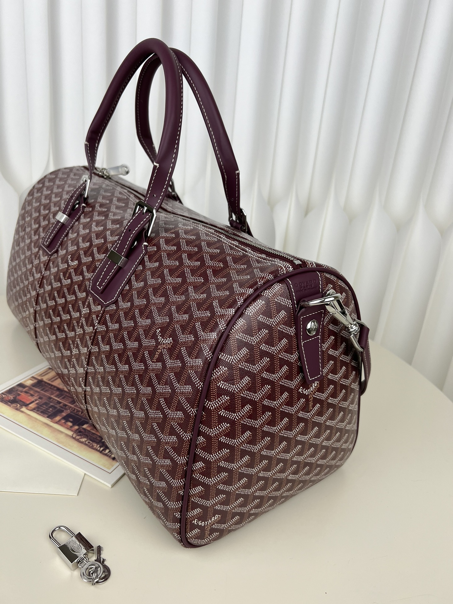 Replica Goyard Boston 45 bag Burgundy - Image 3